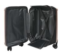 YUTAASU Borsa da viaggio rettangolare in plastica ABS nera, 34 x 23 x 55,5 cm, con lucchetto, robusta e versatile per gite del fine settimana o lunghi viaggi, design moderno con molto spazio, oro rosa