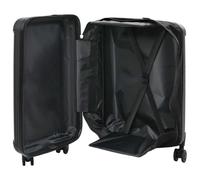 YUTAASU Borsa da viaggio rettangolare in plastica ABS nera, 34 x 23 x 55,5 cm, con lucchetto, robusta e versatile per gite del fine settimana o lunghi viaggi, design moderno con molto spazio, Nero