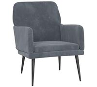 YUTAASU Comoda poltrona relax in velluto grigio scuro, 62 x 79 x 79 cm, con braccioli imbottiti e struttura in metallo per una maggiore stabilità