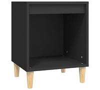 YUTAASU Comodino nero in legno, 40 x 35 x 50 cm, con molto spazio e piano superiore stabile per decorazioni, cornici e piante, con istruzioni di montaggio incluse (lingua italiana non garantita).