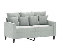 YUTAASU Divano 2 Posti Grigio Chiaro 120cm Velluto con Struttura in Metallo, Sedute e Cuscini Schienali Imbottiti per Comodo Rilassamento, Leggere o Guardare la TV Design Moderno Max 110KG
