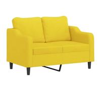YUTAASU Divano a 2 posti in tessuto giallo chiaro, divano dal design moderno con sedute imbottite spesse, braccioli e cuscini per lo schienale per una seduta confortevole, struttura in metallo stabile
