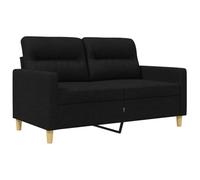 YUTAASU Divano a 2 posti in tessuto resistente nero con struttura in metallo, sedute e cuscini per lo schienale imbottiti per un comodo relax, design moderno, 110 kg ciascuno