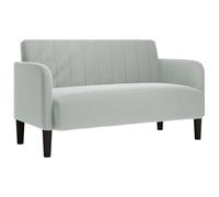 YUTAASU Divano a due posti, grigio chiaro, 109 cm, in velluto con schiuma e anima a molle, robusto telaio in compensato, design moderno con braccioli in legno