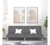 YUTAASU Divano Letto 2 Posti Grigio Chiaro Trasformabile in Letto Singolo con Struttura in Legno e Tessuto Morbido, Ideale per Salotto e Monolocale