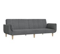 YUTAASU Divano letto a 2 posti con 2 cuscini, tessuto grigio chiaro, funzione 2 in 1 come divano e letto, due schienali regolabili, rivestimento in tessuto morbido e traspirante, robusto telaio in
