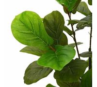YUTAASU Fico artificiale da 125 cm, con vaso di cemento, pianta artificiale da interni, 125 cm, come albero artificiale decorativo per il soggiorno