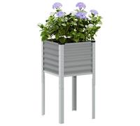 YUTAASU Fioriera in Acciaio Grigio 45x45x88 cm per Piante Aromatiche e Fiori da Giardino, Vasi per Esterni Durevoli con Ampio Spazio Interno, Ideale per Balcone