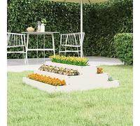 YUTAASU Fioriera in Legno di Pino Massello Bianco 80x80x27 cm con Design a Scala a 3 Livelli per Piante e Fiori - Struttura Robusta e Stabile per Giardino, Ideale