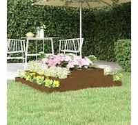 YUTAASU Fioriera in Legno di Pino Massello con Design a Scala, 110 x 110 x 27 cm, Colore Marrone Ambra, Ideale per Coltivare Fiori e Piante, Struttura Robusta