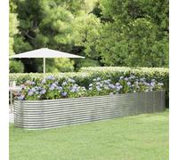 YUTAASU Fioriera Rialzata da Giardino Ovale in Acciaio Verniciato Argento 507x100x68 cm per Piante, Erbe Aromatiche e Ortaggi, Struttura Robusta con Staffe Interna,