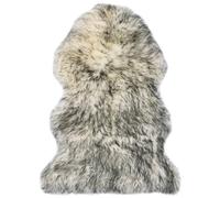 YUTAASU Genuine Sheepskin Rug, Dark Grey Melange Color, 90x60 cm Large Throw Blanket for Sofa Chair, Natural Lambswool Carpet with 5-7 cm Pile Height, Soft and Cozy