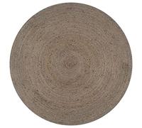 YUTAASU Hand-Woven Jute Area Rug, 150cm Round Natural Fiber Carpet, Gray Braided Jute Floor Mat for Home Decor, Eco-Friendly Textured Rug, Low Maintenance Durable Weave