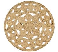YUTAASU Handwoven Jute Area Rug, 150cm Round Natural Fiber Floor Mat, Eco-Friendly Handmade Doormat, Unique Artisanal Weaving, Durable Low Maintenance Carpet