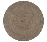 YUTAASU Handwoven Jute Area Rug, 90cm Round Natural Fiber Floor Mat, Soft Textured Doormat for Indoor Use, Low Maintenance Eco-Friendly Carpet in Gray