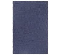 YUTAASU Heavy Cotton Braided Rope Area Rug, Navy Blue 120x180 cm, Soft Floor Mat for Living Room and Bedroom, Non-Slip Scratch Protection