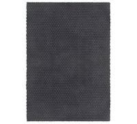 YUTAASU Heavy Cotton Braided Rope Rug, 160x230 cm Anthracite Floor Mat, Soft Natural Fiber Carpet for Living Room Bedroom, Non-Slip Weave Protects Hardwood Floors