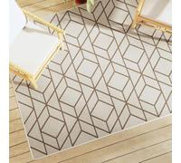 YUTAASU Indoor Outdoor Reversible Geometric Rug, 160x230 cm Multicolor Modern Design, 52% Sorona Dupont 48% Polyester, Machine Washable Non-Slip Backing, All-Weather