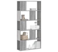 YUTAASU Libreria a 5 ripiani, grigio sonoma, 80,5 x 23,5 x 162,5 cm, in legno, molto spazio per libri e decorazioni, superficie di facile manutenzione, utilizzabile come divisorio