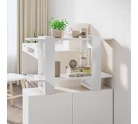YUTAASU Libreria bianca lucida, 80 x 30 x 51 cm, divisorio con design elegante, robusto e stabile, offre spazio per libri, riviste, DVD e articoli decorativi, facile da pulire