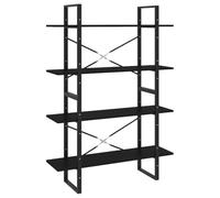YUTAASU Libreria con 2 scomparti in legno nero, scaffale a 2 scomparti, 100 x 30 x 70 cm, con due ripiani in materiale robusto