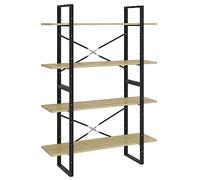YUTAASU Libreria con 2 scomparti in legno nero, scaffale a 2 scomparti, 100 x 30 x 70 cm, con due ripiani in materiale robusto
