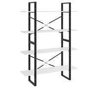 YUTAASU Libreria con 4 scomparti in legno nero, scaffale a 2 scomparti, 100 x 30 x 70 cm, con due ripiani in materiale robusto