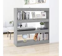YUTAASU Libreria divisoria grigio sonoma, 100 x 30 x 103 cm, libreria robusta e stabile con molto spazio per libri, riviste e decorazioni, versatile come divisorio