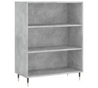 YUTAASU Libreria grigio cemento 69 con piedini in metallo e 3 scomparti aperti in legno per libri e decorazioni