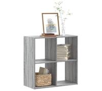 YUTAASU Libreria grigio Sonoma, 68,5 x 32 x 68,5 cm, in legno, 4 scomparti, versatile, utilizzabile come divisorio, facile da pulire, con superficie liscia, incluso supporto da parete per il fissaggio