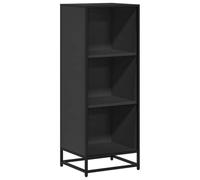 YUTAASU Libreria in legno con struttura in metallo, scaffale stabile per libri e multimediali con molto spazio, scaffale per soggiorno e camera da letto, dimensioni 40 x 35 x 107,5 cm, nero