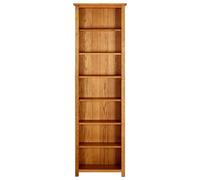 YUTAASU Libreria in legno di quercia con 7 scomparti per libri e decorazioni, dimensioni 60 x 22 x 200 cm, realizzata in legno massiccio dal design senza tempo.