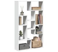 YUTAASU Libreria moderna bianca in legno, 72 x 20 x 120,5 cm, con design geometrico e scomparti versatili per una conservazione flessibile, utilizzabile anche come divisorio, facile da pulire