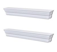 YUTAASU Mensole da parete in stile barocco, 2 pezzi, bianche, classiche mensole da parete per camera da letto e soggiorno, pratica conservazione per specchi, libri, decorazione