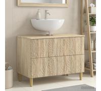 YUTAASU Mobile per lavabo Delft, rovere Sonoma, 82 x 41 x 59 cm | Materiale in legno resistente all'umidità, design sottile, più scomparti, aspetto moderno, facile da pulire