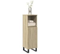 YUTAASU Mobiletto da Bagno in Legno Multistrato Rovere Sonoma con 3 Scomparti e Anta Reversibile, Mobile Portaoggetti per Sapone e Shampoo, Facile da Pulire, Dimensioni 30x30x100 cm,