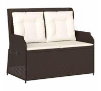 YUTAASU Moderna panca da giardino reclinabile in polyrattan con schienale regolabile, cuscino in schiuma rimovibile e braccioli stretti per il comfort all'aperto.