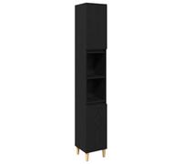YUTAASU Moderno set di mobili da bagno da 3 pezzi in legno di colore nero, con ampio spazio e ante a filo per un'eleganza sobria, facile da pulire e ideale