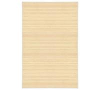 YUTAASU Natural Bamboo Rug 100x160 cm with Non-Slip Backing, Durable Floor Mat for Indoor Use, Easy Clean Surface and Polypropylene Edges, Neutral Color Home Decor