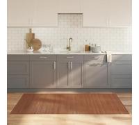 YUTAASU Natural Bamboo Rug 100x200 cm, Brown Modern Floor Mat with Non-Slip Backing, Durable Water-Resistant Eco-Friendly Material for Living Room Decor