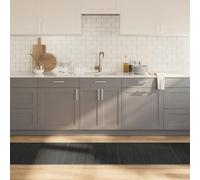 YUTAASU Natural Gray Bamboo Runner Rug, 70x500 cm, Non-Slip Backing, Water-Resistant, Easy to Clean, Neutral Tone Floor Mat for Living Room Decor, Durable PP Material