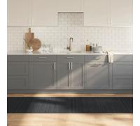 YUTAASU Natural Gray Bamboo Runner Rug 80x400 cm, Non-Slip Backing Water-Resistant Floor Mat for Living Room, Durable Easy Clean Natural Fiber Hallway Carpet