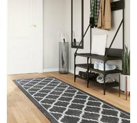 YUTAASU Non-Slip Washable Velvet Runner Rug, 80x300 cm Black and White Digital Print, Soft Polyester Carpet with Anti-Slip PVC Backing for Noise Reduction and Floor