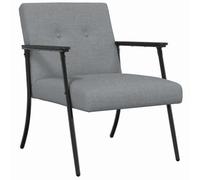 YUTAASU Poltrona moderna in tessuto grigio chiaro con rivestimento vellutato, design ergonomico e robusto telaio in compensato e acciaio. Comoda imbottitura con imbottitura in schiuma per una seduta