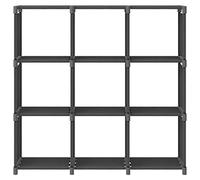 YUTAASU Robusto scaffale con 9 scomparti: scaffale a cubo di colore grigio con dimensioni di 103 x 30 x 107,5 cm, moderno scaffale in tessuto e acciaio per un design stabile degli spazi