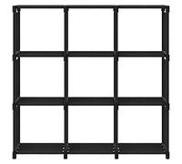 YUTAASU Robusto scaffale con 9 scomparti: scaffale a cubo di colore nero con dimensioni di 103 x 30 x 107,5 cm, moderno scaffale in tessuto e acciaio per un design stabile degli spazi
