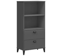 YUTAASU Scaffale con supporto da parete, libreria con spazio per libri, design industriale, in legno di colore nero, con manici