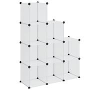 YUTAASU Scaffale in plastica PP con 9 scomparti, scaffale a cubo in pannelli di polipropilene impermeabili e telaio in acciaio, facile da montare con martello in legno, soluzione versatile per la casa