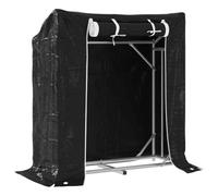 YUTAASU Scaffale per legna da ardere con protezione antipioggia, 100,5 x 40,5 x 110,5 cm, robusto scaffale per legna da ardere in acciaio zincato, grande capacità, design rialzato per la circolazione