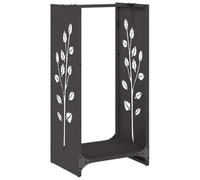 YUTAASU Scaffale per legna da ardere in acciaio laminato a freddo, 40 x 30 x 80 cm, nero, robusto scaffale per legna da ardere con grande capacità per legna secca, migliora la circolazione dell'aria e